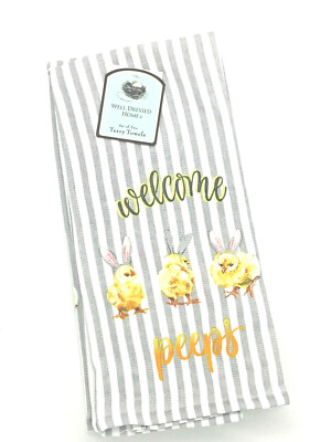 Well Dressed Home ''Set of Two Terry Towels''  Welcome Peeps