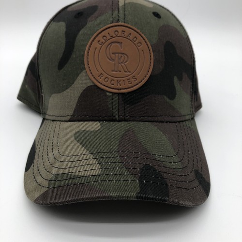 New Camouflage Camo Colorado Rockies Leather Patch Baseball Strap Back Hat Cap