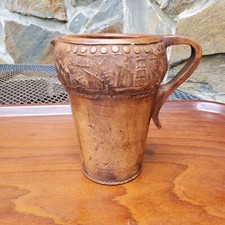 Greece Greek Corinthian Period Artifact Replica Vase Pitcher Brown Clay 6” 