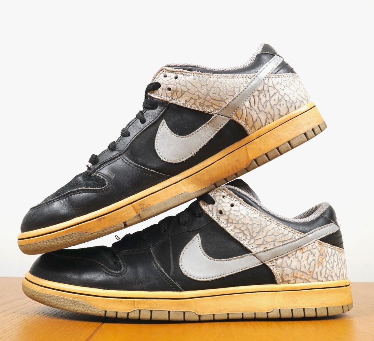 Nike Dunk Low Mens 11 Jordan Pack CL Black Gray Cement