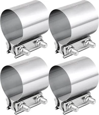 4PCS 3 Inch Butt Joint Band Exhaust Clamp Sleeve Coupler T304 Stainless Steel