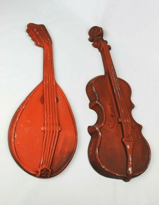 Vintage Royal Metal Mandolin Violin Wall Art Musical Instruments Home Decor Ebay
