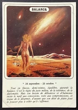 Balance Libra Horoscope Astrology Vintage French Continental Postcard Unposted