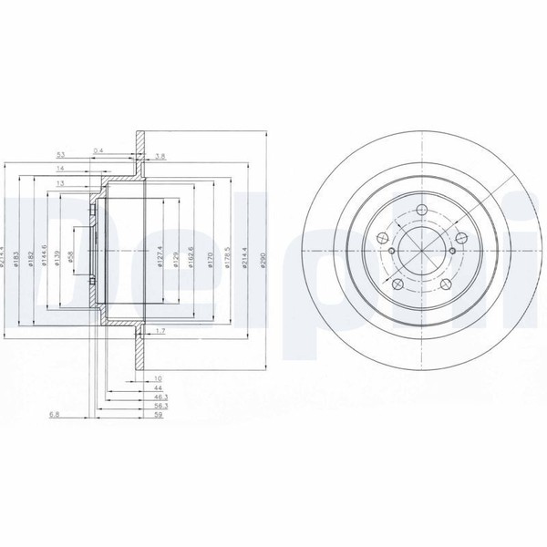 2X Delphi BG4154 Bremsscheibe Passend FüR Subaru-image