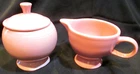 Fiesta Ware Retired Pink Vintage Sugar With Lid And Creamer Set