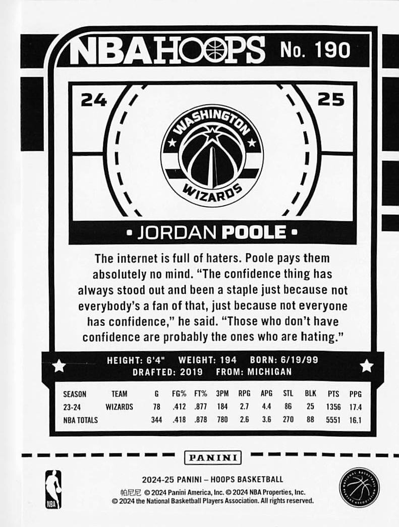 その他 2019 NBA Hoops Jordan Poole Autographed その他 2019 NBA Hoops Jordan Poole Autographed 2019-20