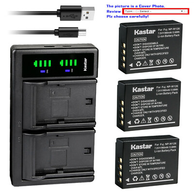Kastar Battery LTD2 USB Charger for Fujifilm NP-W126 NP-W126s & Fujifilm X100V