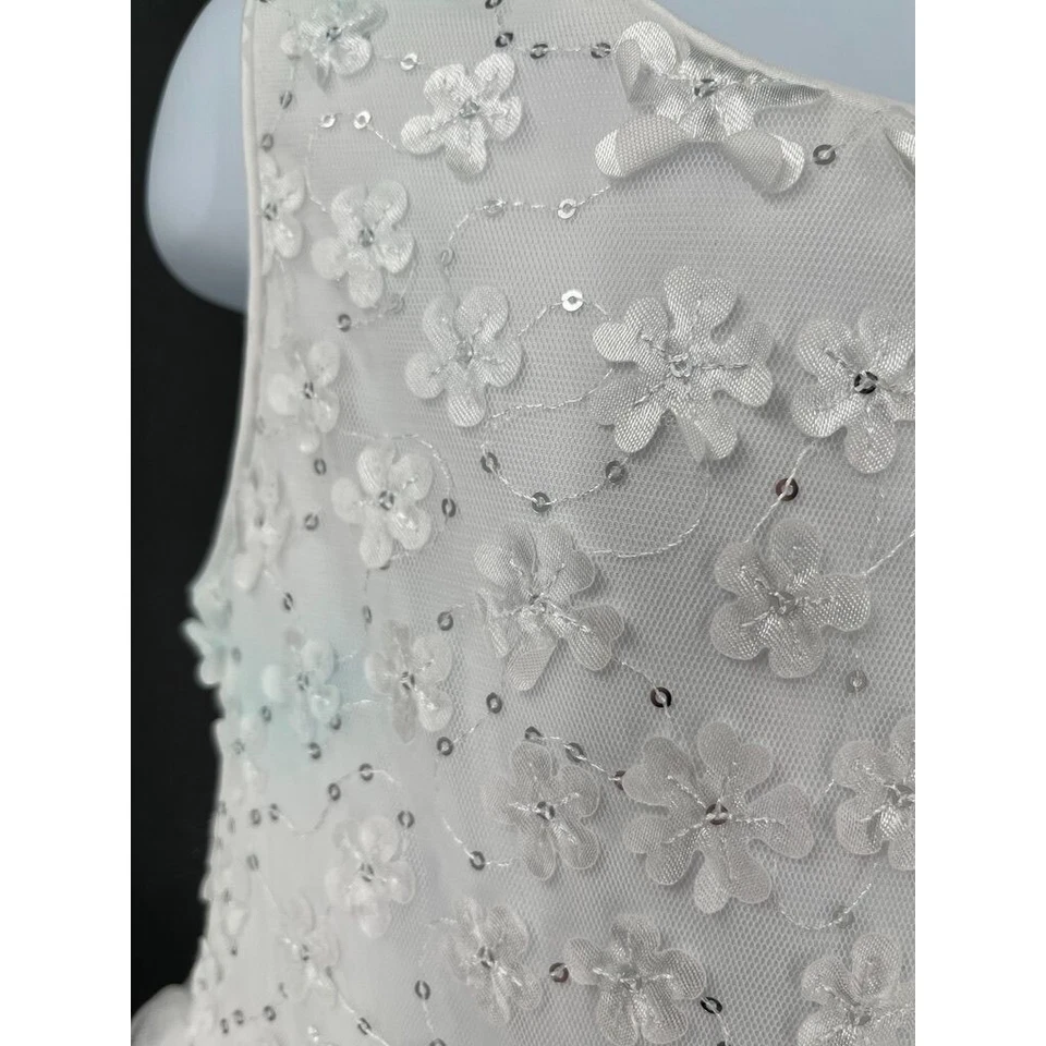 Bella by Marmellata Girls Wedding Party Dress White Size 7 - Image 3 of 4