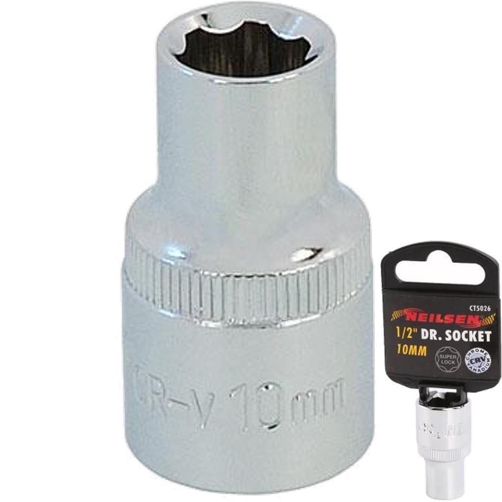 Neilsen 1/2"" Drive Standard Shallow Square Metric Single Socket 10mm