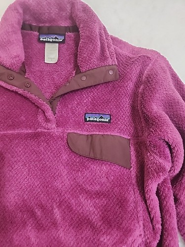 Patagonia Re-Tool Snap-T Fleece Pullover Dark Pink Womens Small Polartec #1259 - Picture 3 of 15