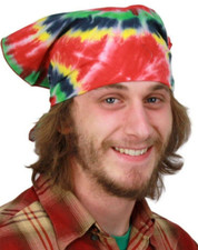 Sunshine Joy Tie-Dyed Rasta Multi-Spiral Bandana 22"x22" FREE SHIPPING