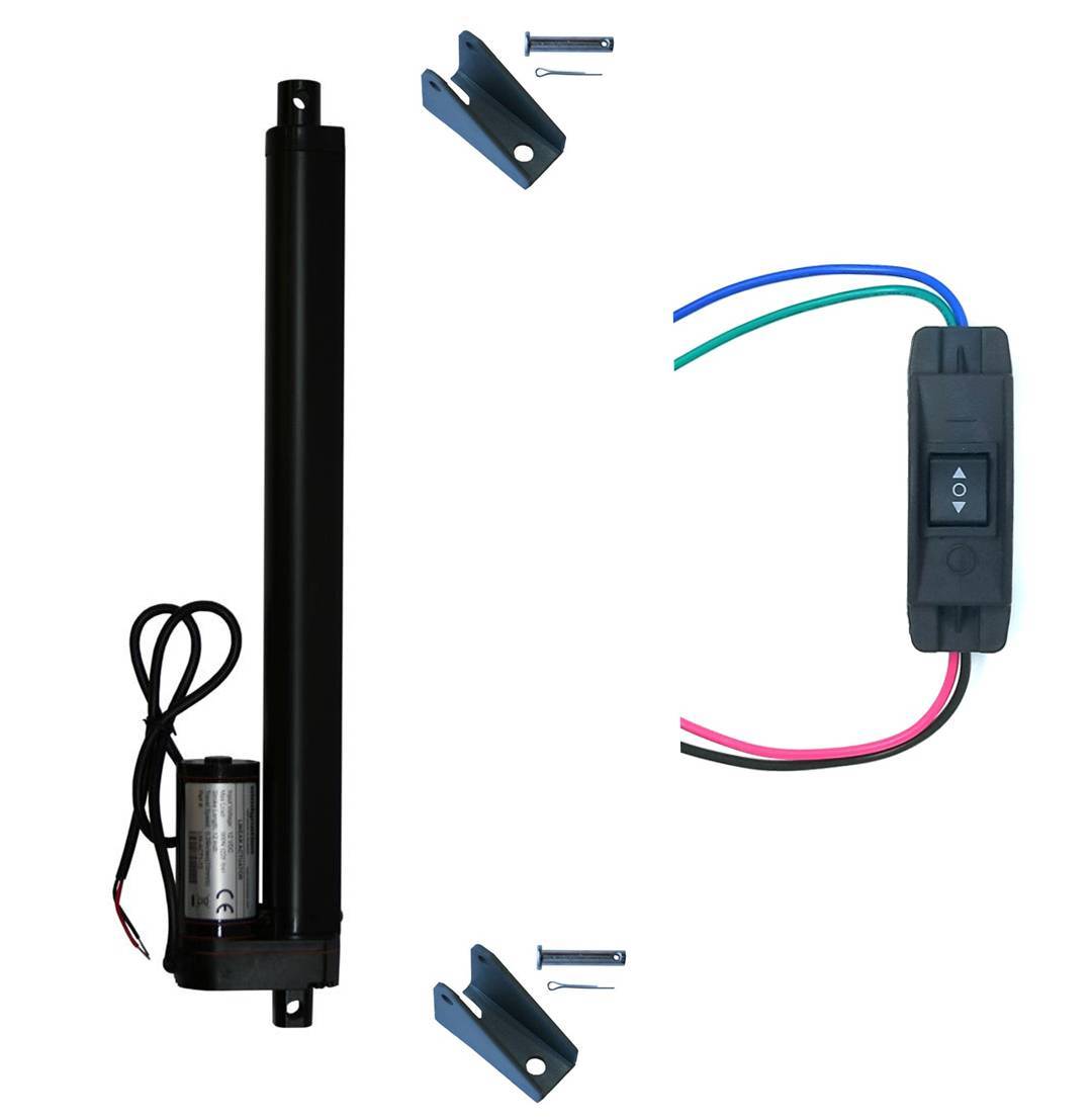 WindyNation 12V Linear Actuator + UP Down Switch + Mounting Brackets 225 lb  Lift | eBay