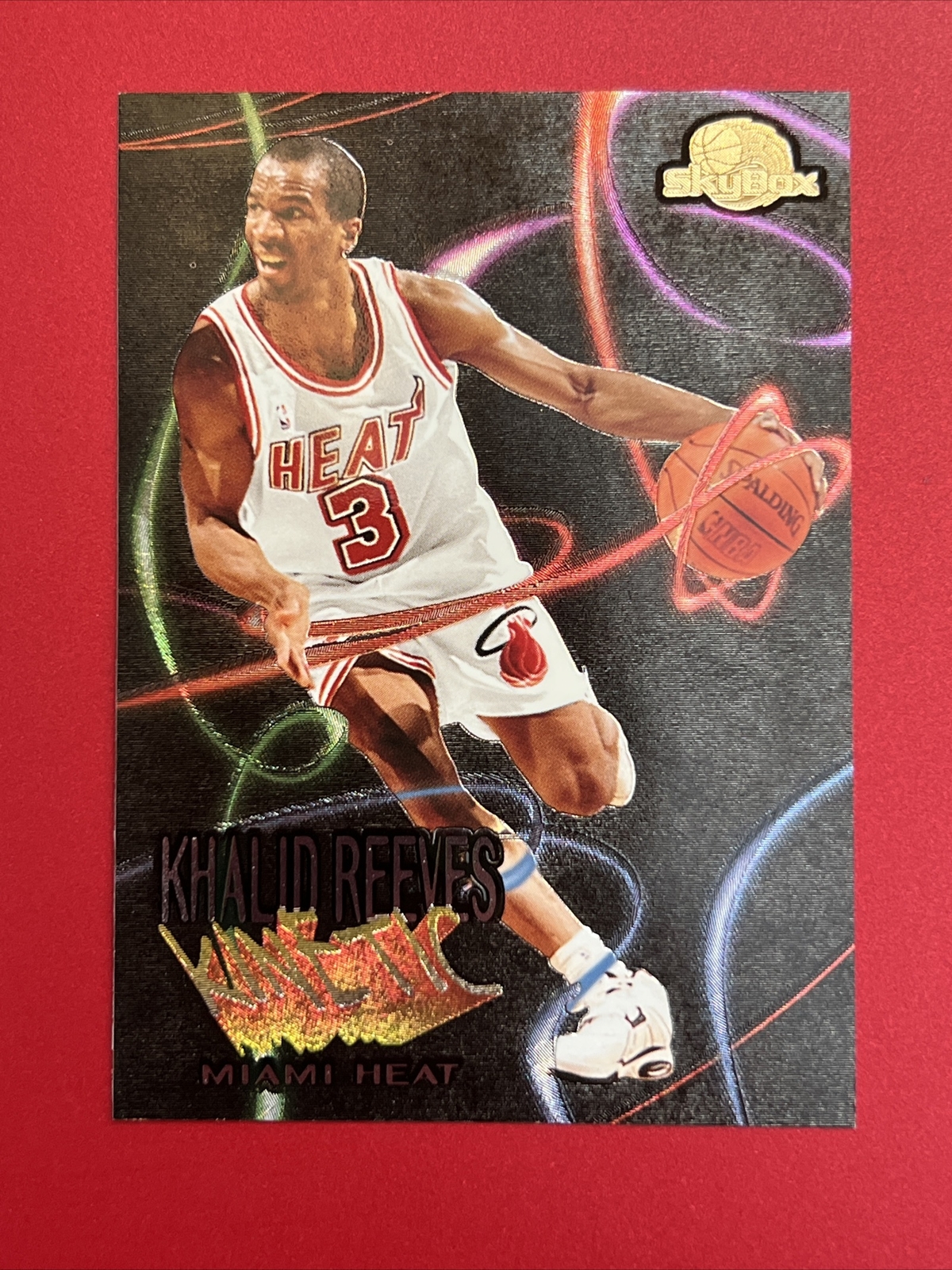 1995-96 Skybox Premium Insert Kinetic K6 Khalid Reeves Heat Basketball Card
