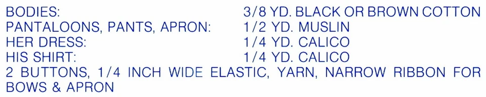 Primitive Rag DOLL Pattern w/ Clothes 11" Tall Boy & Girl Folk Art - Image 3 of 4