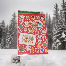 New - PEANUTS SNOOPY Merry Christmas Window Cling  26 Static