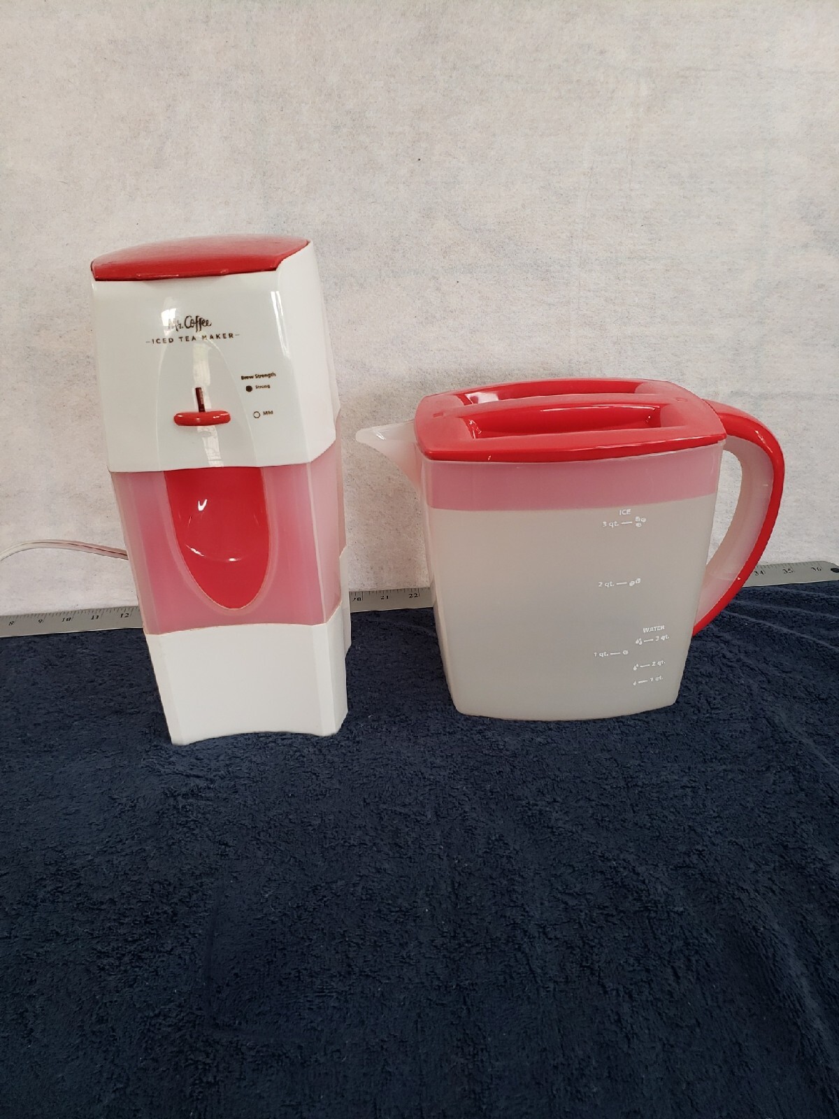 Mr. Coffee Fresh Tea Iced Tea Maker 3 Quart w/Pitcher TM75RS Red TESTED