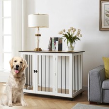 Furniture Style Dog Crate, Puppy Cage End Table, Pet Kennel House with Doors