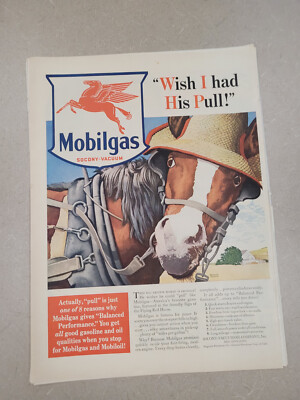 VTG 1940 Orig Magazine Ad MOBIL Oil Wish I had His Pull One of Eight Reasons 