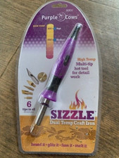 PURPLE COWS, SIZZLE DUAL TEMP CRAFT IRON, 6 TIPS, NEW, NEVER OPENED!