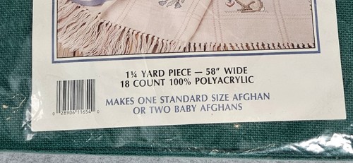 Leisure Arts 11654 Anne Cloth Afghan 18 Count Bayberry Green 1-1/4 Yard X 58 NEW - Picture 3 of 3