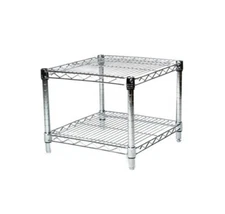 18”x24” Commercial Chrome Wire Shelving – 2-Shelf Unit, 18” Height