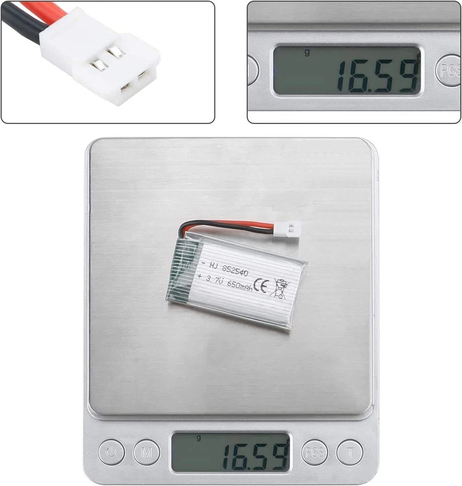 3.7V 650mAh 1S LiPo Battery + USB Charger For RC Drone Syma X5 Serial UAV Drone - Image 4 of 4