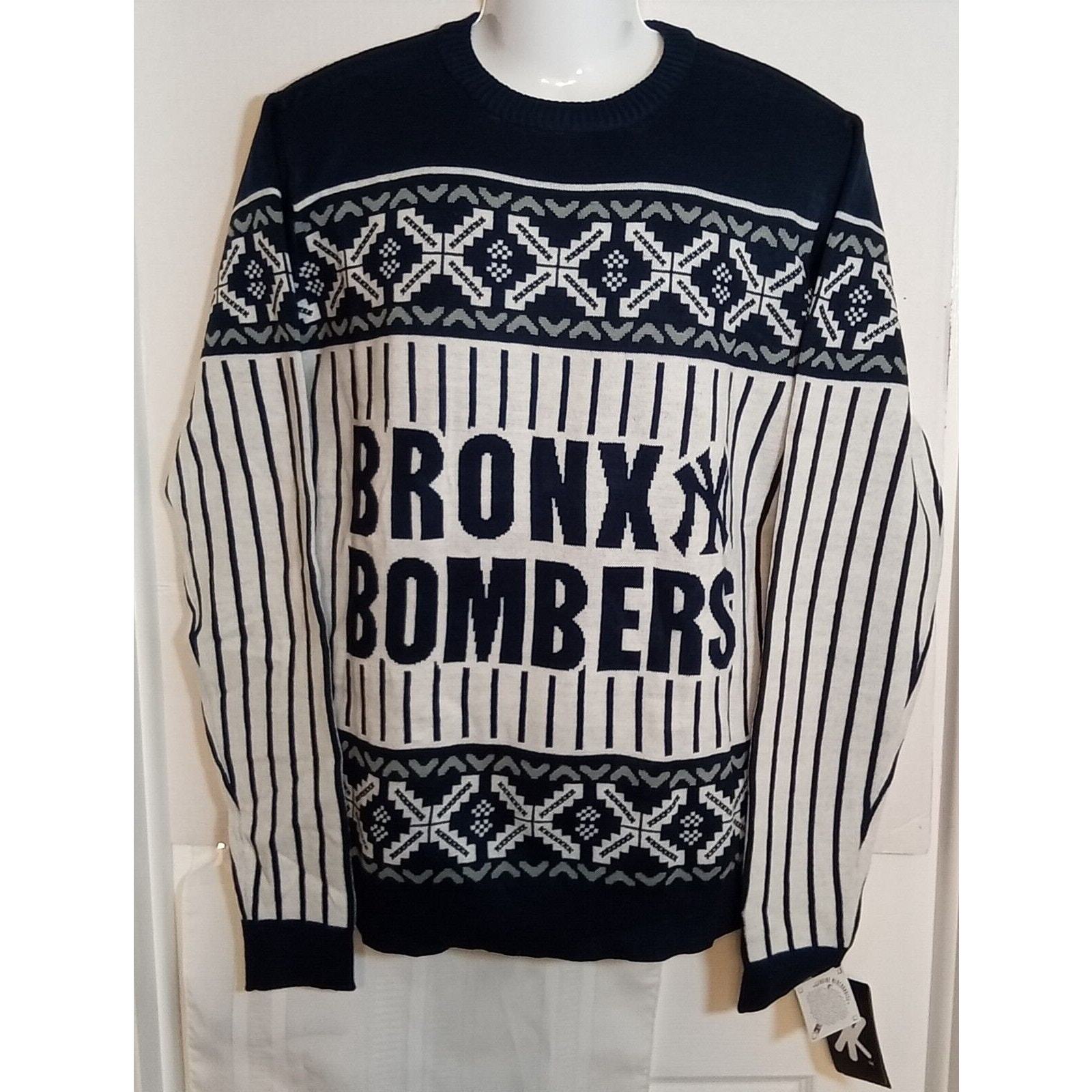 New York Yankees Bronx Bombers Official MLB Ugly Christmas Sweater Mens Small  