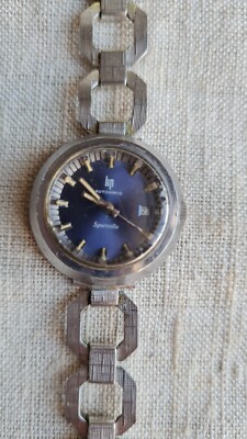 Montre Automatique Lip Vintage - Mécanique Argentée Bracelet Cuir