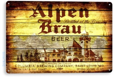 Alpen Brau Beer Bar Pub Brewery Metal Decor Tin Sign B546