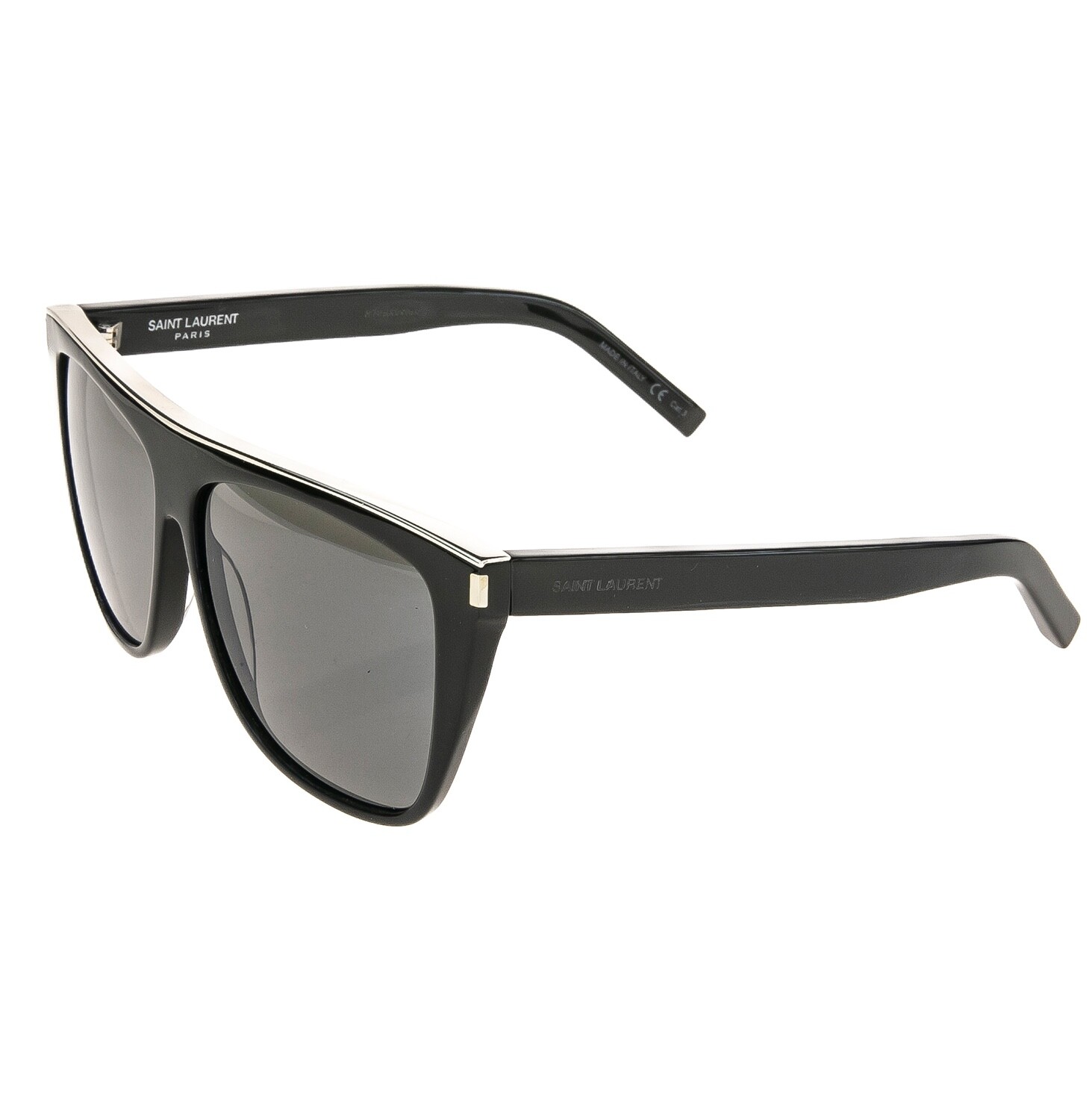 SAINT LAURENT YSL SL1 COMBI Top in metallo 001 Occhiali da sole unisex rettangolari neri