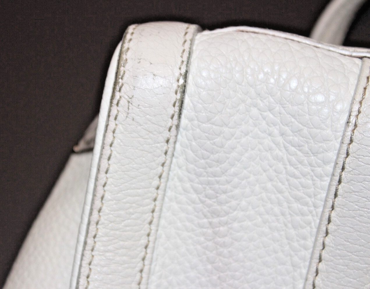 Authentic Prada White Leather Small Shoulder Hand… - image 13