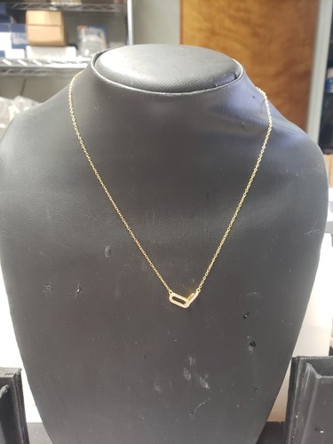 caitlyn minimalist Pave Linked Pendant Necklace 16"