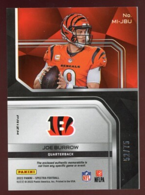 Joe Burrow 2022 Spectra Patch Relic #MI-JBU Serial #d 52/75