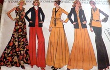 LOVELY VTG 1970s JACKET, TOP, SKIRT, PANTS Sewing Pattern 12/34