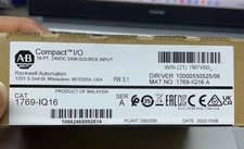 New Factory Sealed AB 1769-IQ16 /A CompactLogix 16 Pt 24VDC Input Module US