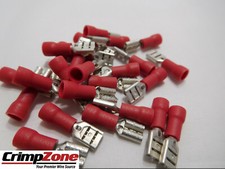 22-18 GA .187" - Vinyl Insulated Quick Disconnect - FEMALE - RED - 25 PCS
