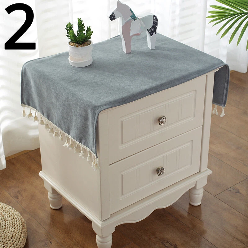 Solid Tischdecke Läufer Fransen Schlicht Küche Essen Zimmer Heim Dekoration - Bild 3 von 4