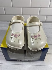 Vintage Gymboree 2000 Crib Shoes Size 04 12-15 Mos. Mary Jane Off White Flower