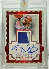 Kevin Garnett 2020 Leaf Superlative Sports GU Patch Autograph Auto #'d 1/2