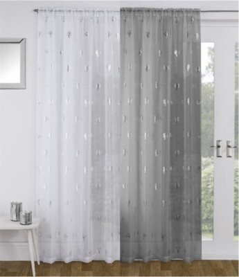 Birke schimmerndes Metallic Slot Top Voile Panel - 2 Farben - Paar und Einzel Panel