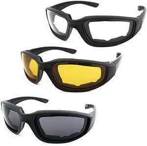 3 x Pares de Gafas Anteojos Lentes Para Motocicleta Moto Sol Dia y Noche |  eBay