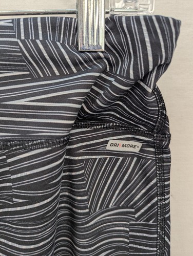 Danskin Now Fitted Dri More Capri Black and White Size XL 16 18 with Key Pocket - Picture 6 of 15