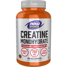 NOW Sports Nutrition, Creatine Monohydrate 750 mg, 240 Veg Capsules