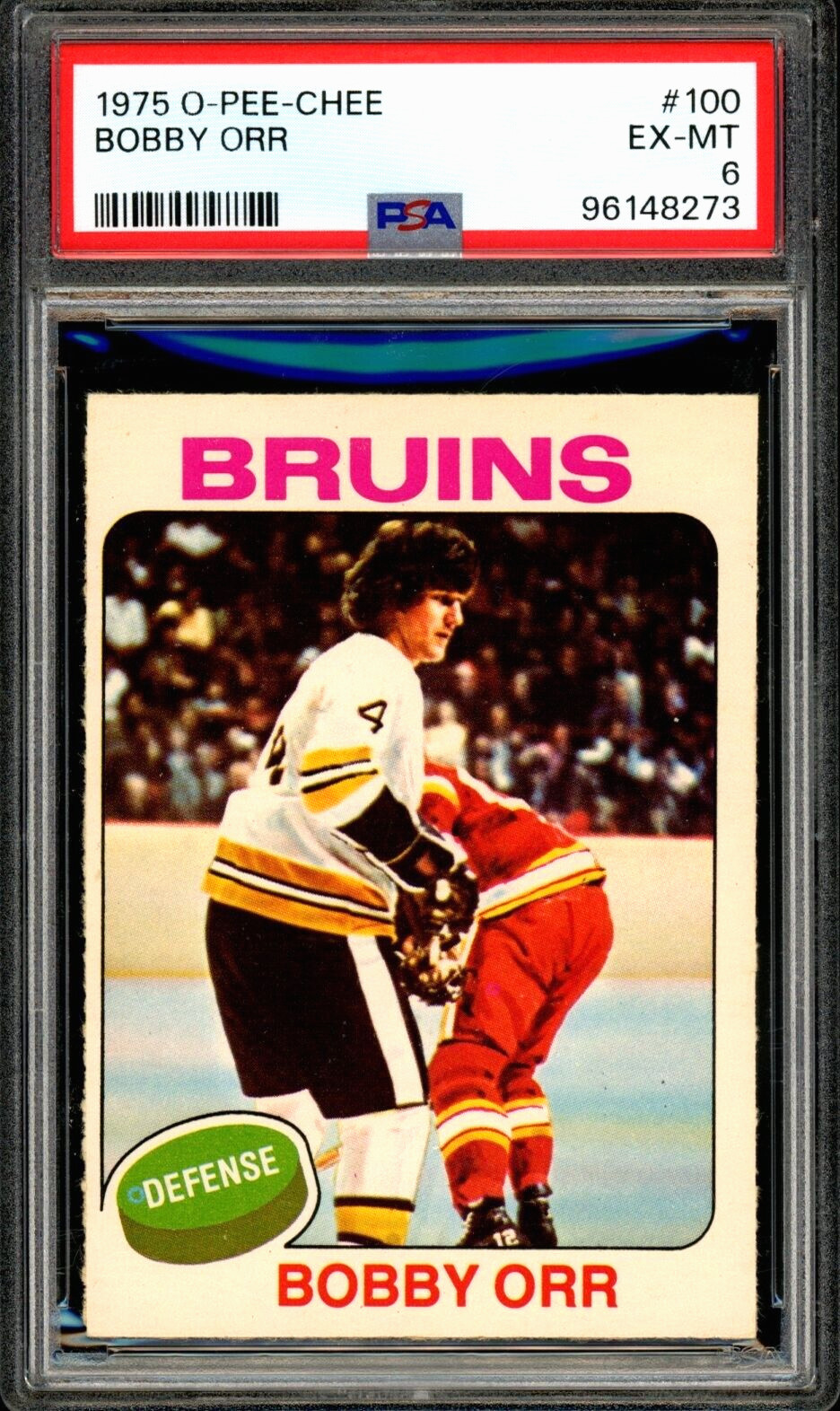 1975-76 OPC O-pee-Chee NHL Hockey #100 Bobby Orr HOF PSA 6 EX-MT Boston Bruins