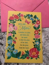 Happy Birthday With Love, Mom Blessings Religious 5.5”x8” Greeting Card Blessed