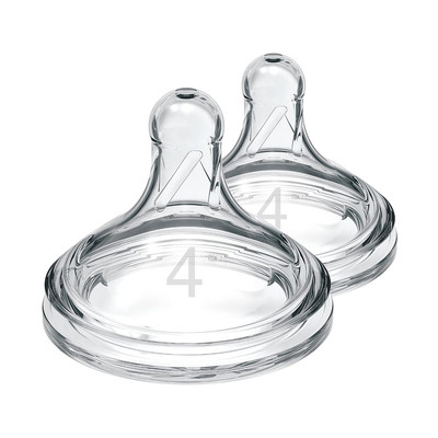 Natural Flow Level 4, Wide-Neck Baby Bottle Nipple, Fast Flow, 100% Silicone, 2 