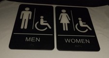 new men women restroom signs