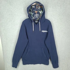 Superdry Hoodie Mens Xl Super 5s Edition Blue Pullover Pocket Sweatshirt