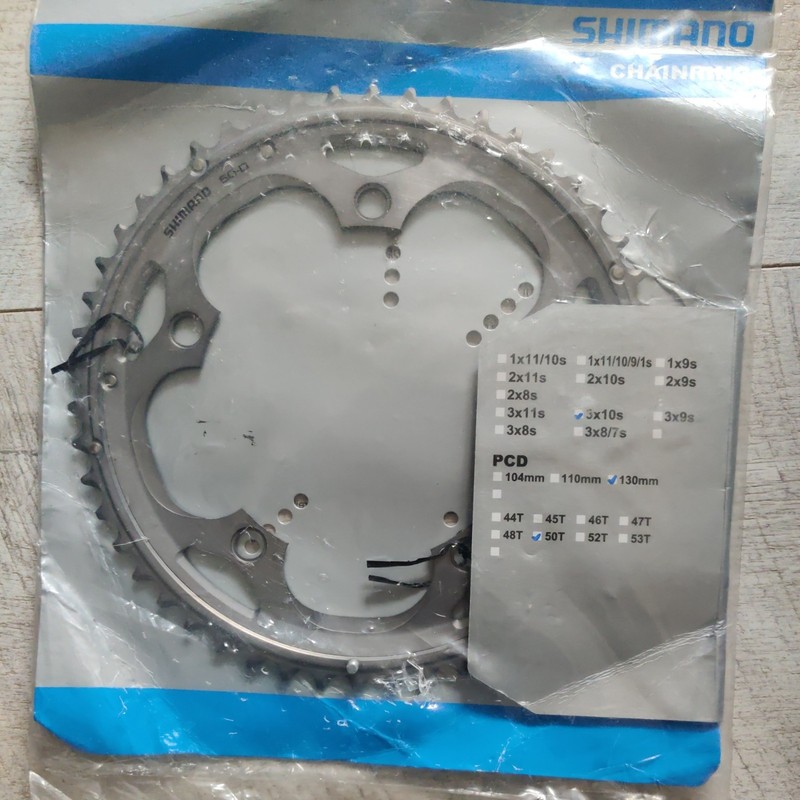 Shimano 105 Chainring FC-5703 50 Tooth 3x10 Speed 130mm BCD 5 Arm Mounting -H