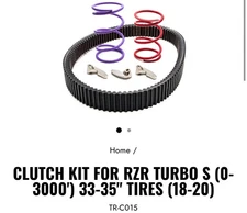 Trinity Racing - TR-C015 - Clutch Kit, 33-35 in. for 0-3000ft. Elevation Turbo S